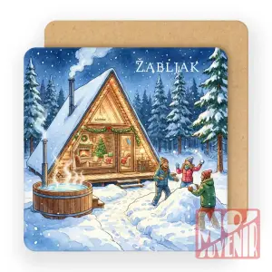 Suvenir iz Žabljaka – Planinska kuća zimi (10 komada)