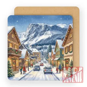 Suvenir iz Žabljaka – Zimska ulica u centru grada (10 komada)