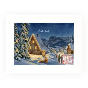 Suvenir iz Žabljaka – Zimska kuća i planinski pejzaž